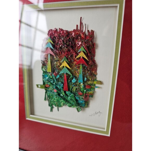 W. J. Fang Xmas tree painting art unique three-dimensional diorama - Picture 2 of 8